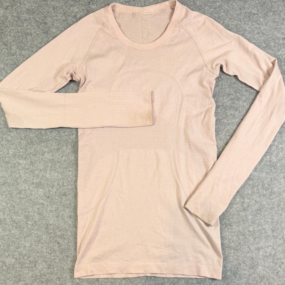 Lululemon Swiftly Tech Long Sleeve Top Pink Thumbholes Women's 6